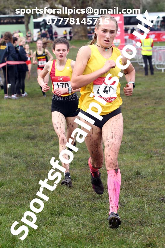 Intermediate girls, 2020 New Balance English Schools Champs., Sefton Park, Liverpool. Photo: David T. Hewitson/Sports for All Pics
